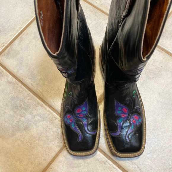 La Grange Black Butterfly boots size 9 - Picture 3 of 4